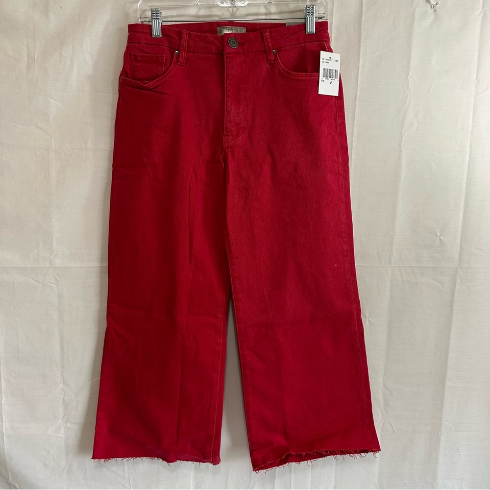 KUT Womens High Rise Meg Fab Ab Wide Leg Red Jeans Size 4P